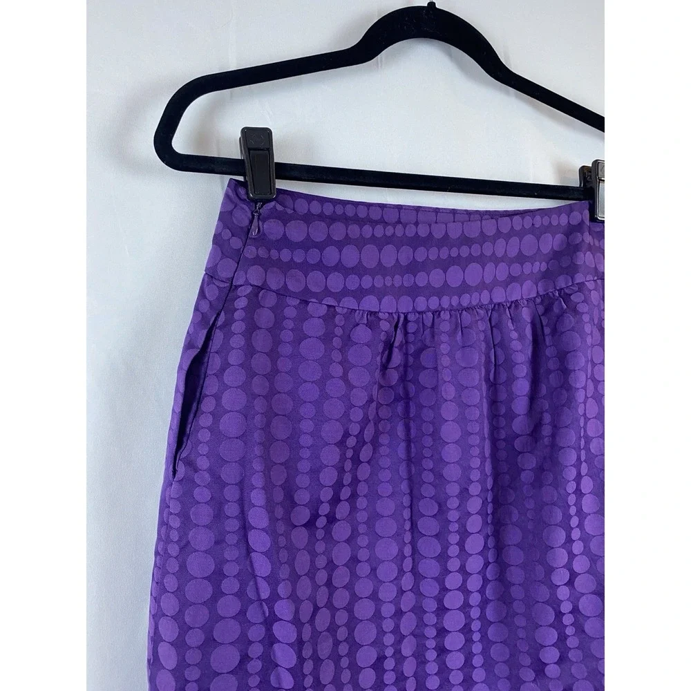 The Limited Size 2 Purple Dot‎ Mini Lined A Line Skirt
